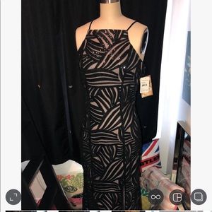 Brand new Trixxie black and blush embellished gown